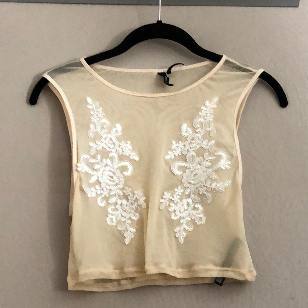 Embellished sheer urban outfitters crop top
